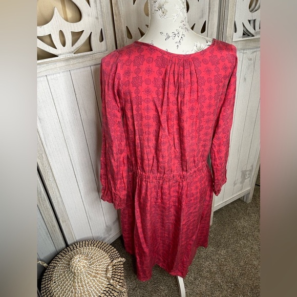GRANDMA MAMA DAUGHTER Dress Button Down Red Pink Cotton Sz Large - Picture 6 of 6